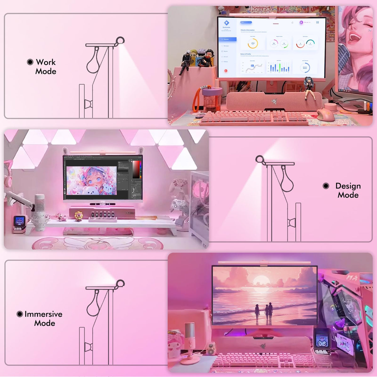 Clip-on design of Quntis ScreenLinear saves desk space and keeps setup tidy