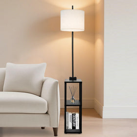 Qupui floor lamp with table living room setup with cozy ambient light