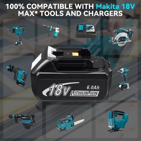 Qustbaty battery pack compatibility chart highlights Ma Kita tool compatibility