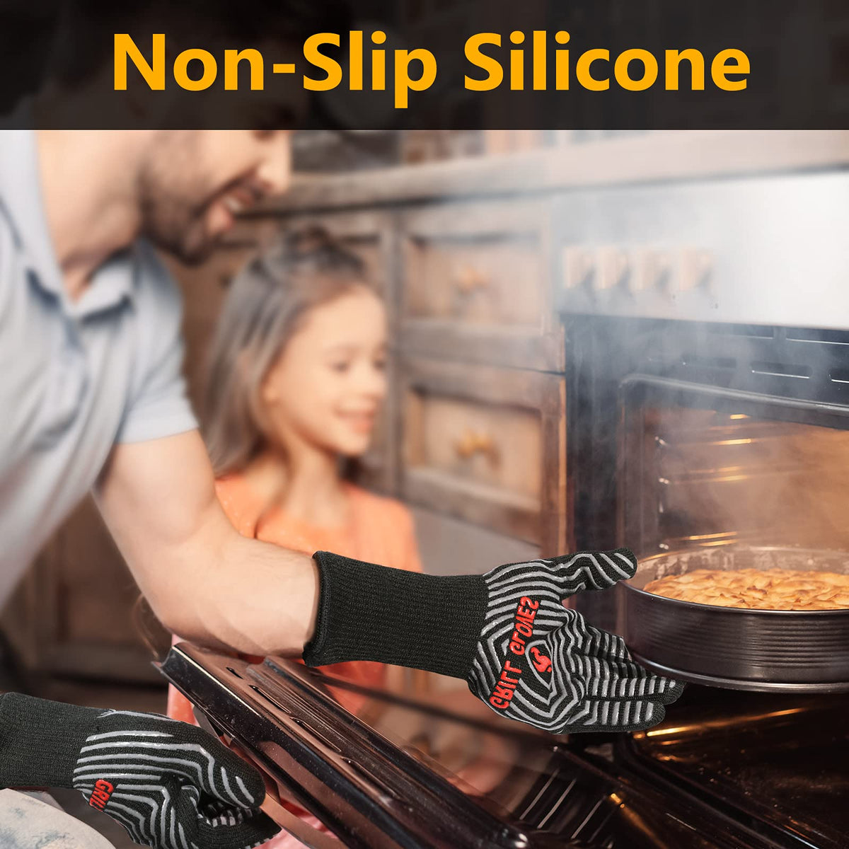 QUWIN BBQ gloves aramid-layer highlight durable heat protection during grilling.
