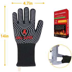 QUWIN BBQ gloves hanging-loop design supports easy storage.
