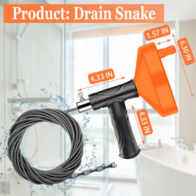 Qwatuy Drain Snake's ABS drum housing offers durable, organized storage.