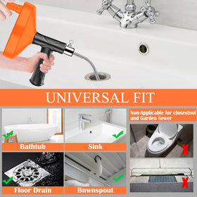 Qwatuy Drain Snake carbon steel springs tackle kitchen and bathroom clogs.