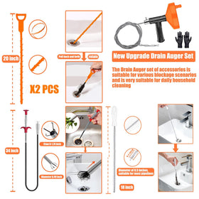 Qwatuy Drain Snake is versatile for kitchen, bathroom, sewer, and floor drains.