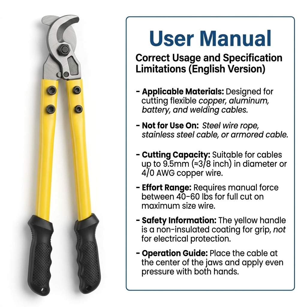 QWORK ideal tool for battery wires, welding cables, and home electrical projects.