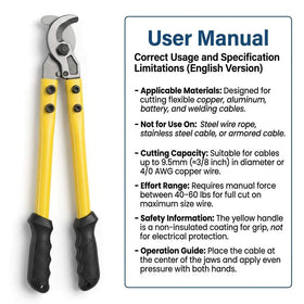 QWORK ideal tool for battery wires, welding cables, and home electrical projects.