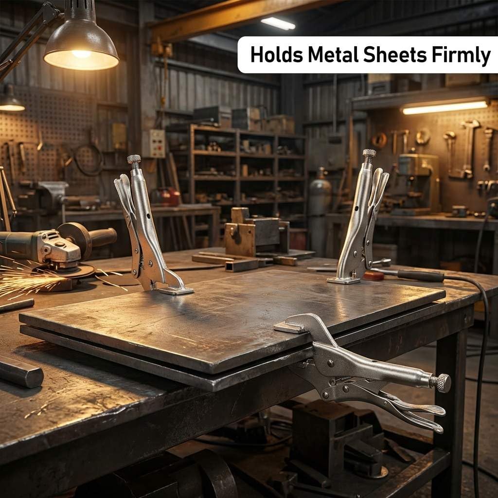 QWORK carbon steel nickel finish clamping tool resists rust.