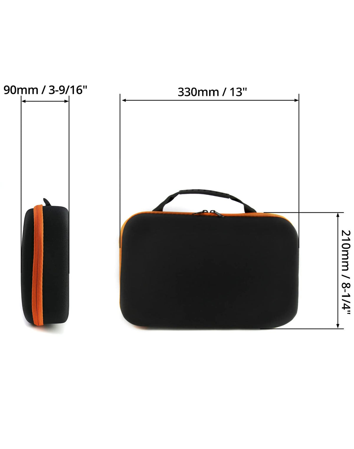 Inside the QWORK case, the interior mesh bag keeps accessories organized.