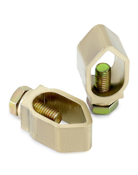 QWORK copper alloy clamps offer corrosion resistance for outdoor electrical grounding.