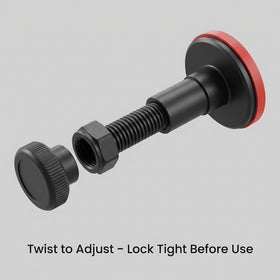 QWORK easy height control with rotate and lock for quick setup