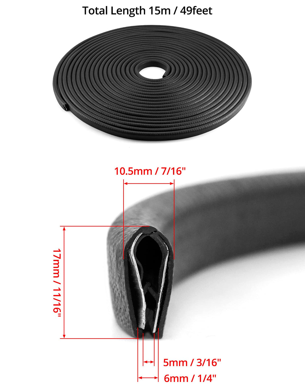 Durable QWORK EPDM edge seal installed on a panel edge.