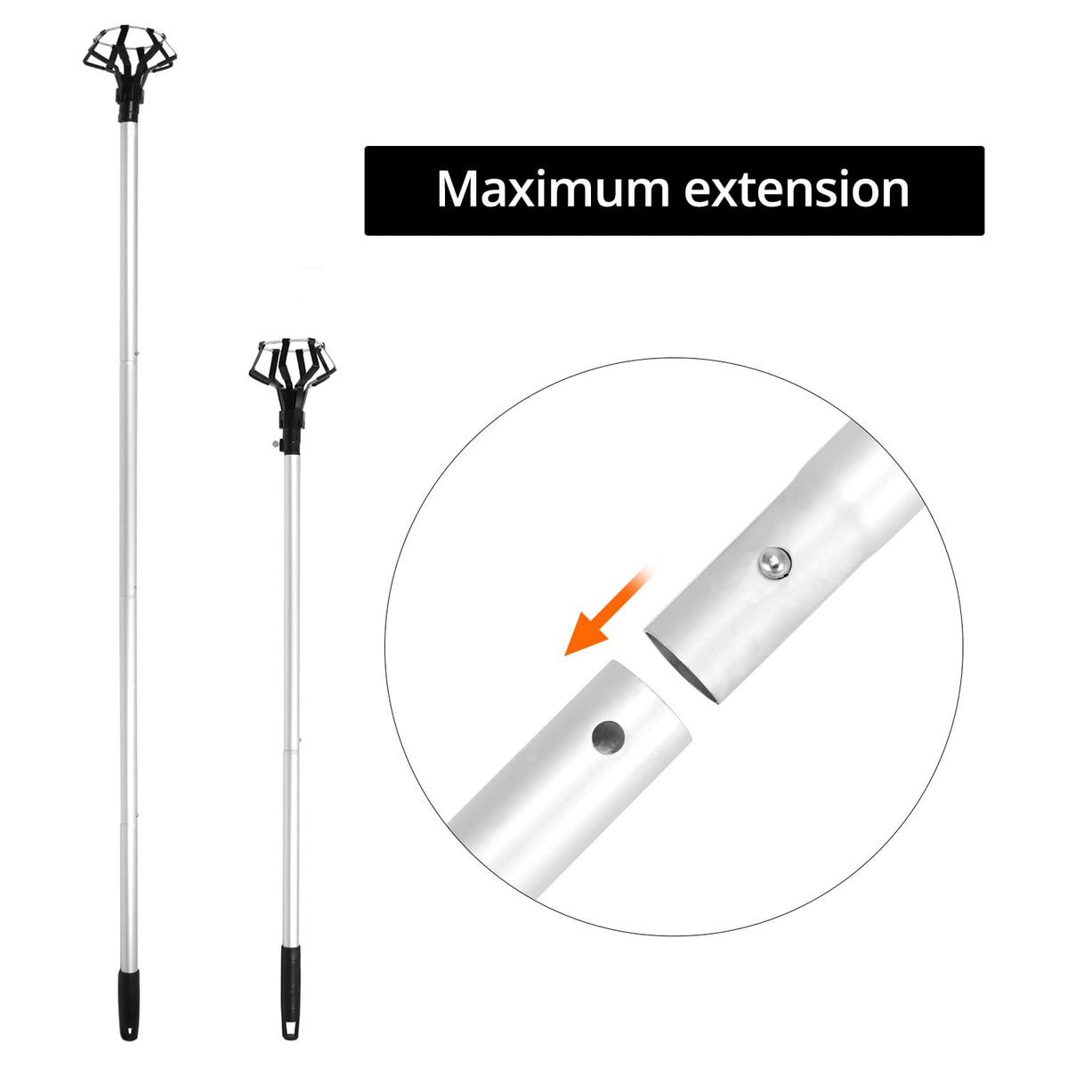 QWORK eight-finger grip with silicone strip ensures secure bulb handling.