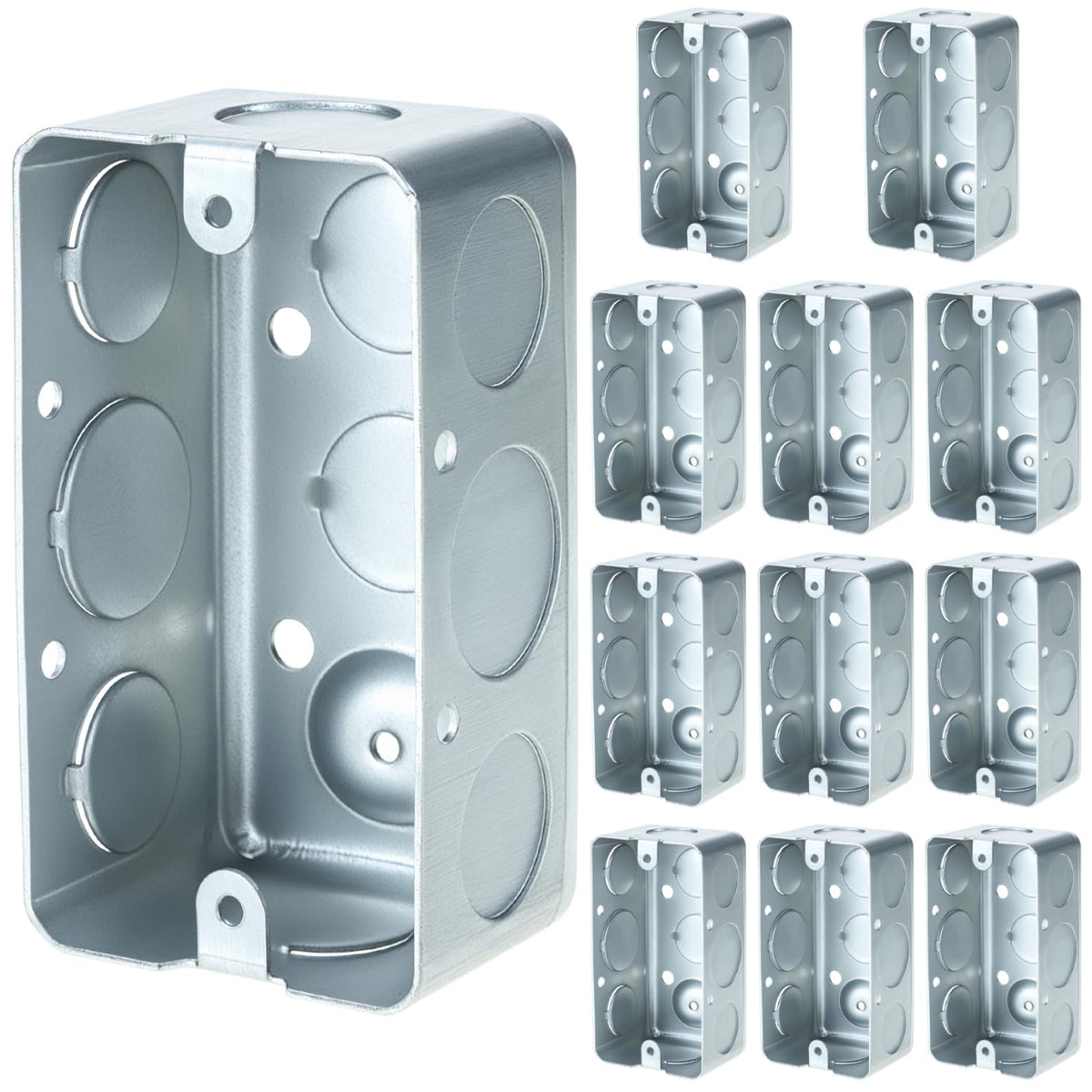 QWORK electrical box 12-pack front view supports quick surface mounting.