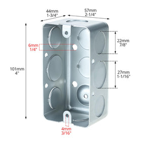 QWORK electrical box 12-pack side view shows knockouts for routing.