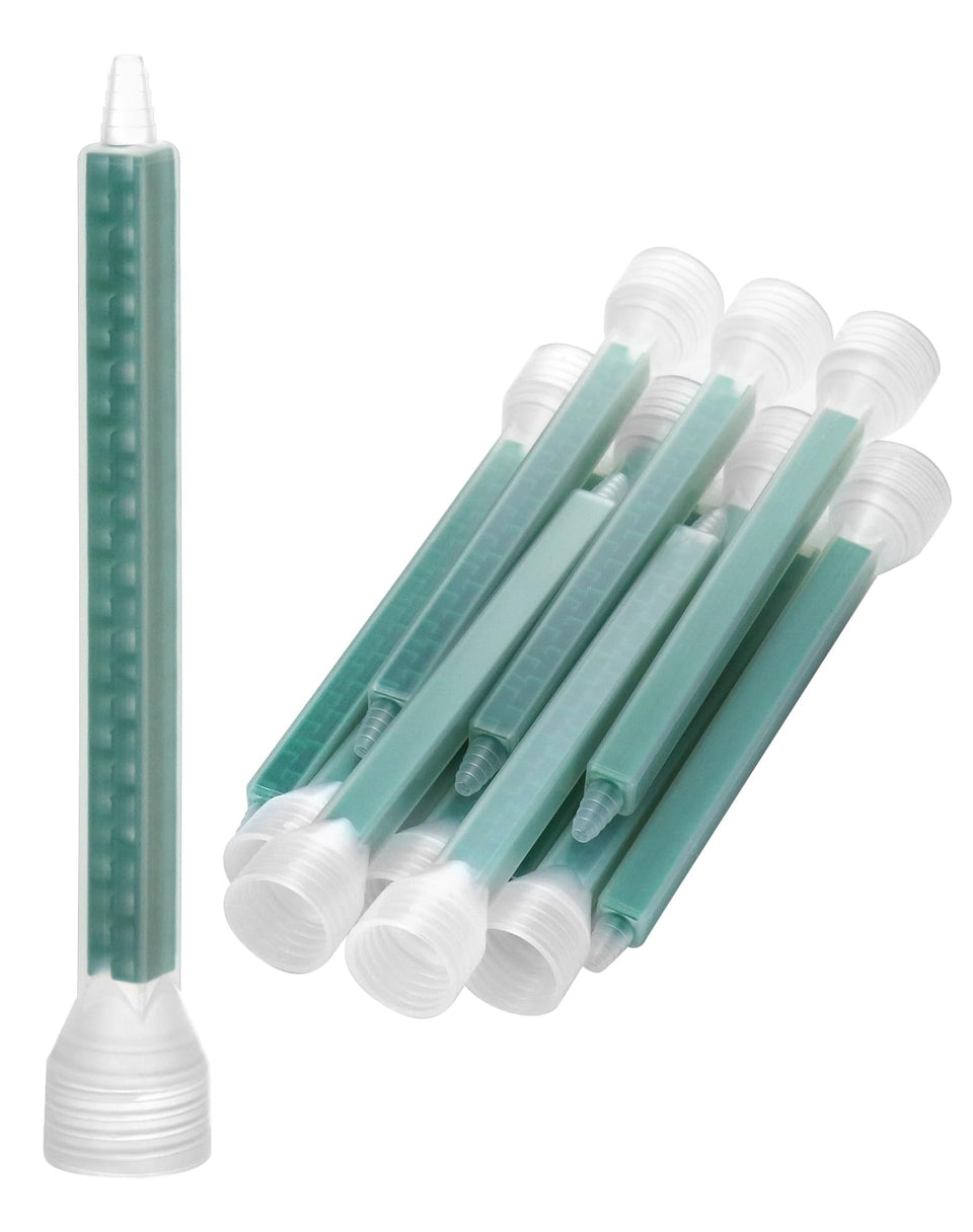 QWORK epoxy mixing nozzle 20-pack closeup shows precise blending for clean pours.