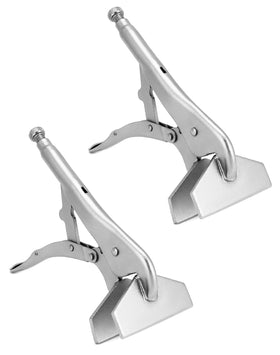 QWORK flat jaw locking clamp 10in for secure welding setups.
