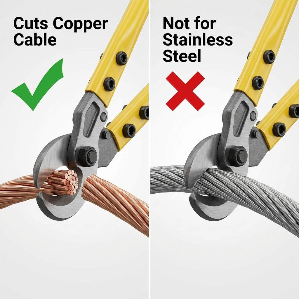 QWORK forged-steel blades deliver precise cuts on copper and aluminum cables.