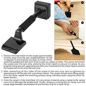 QWORK knee kicker teeth forward-angled for secure grip on carpet