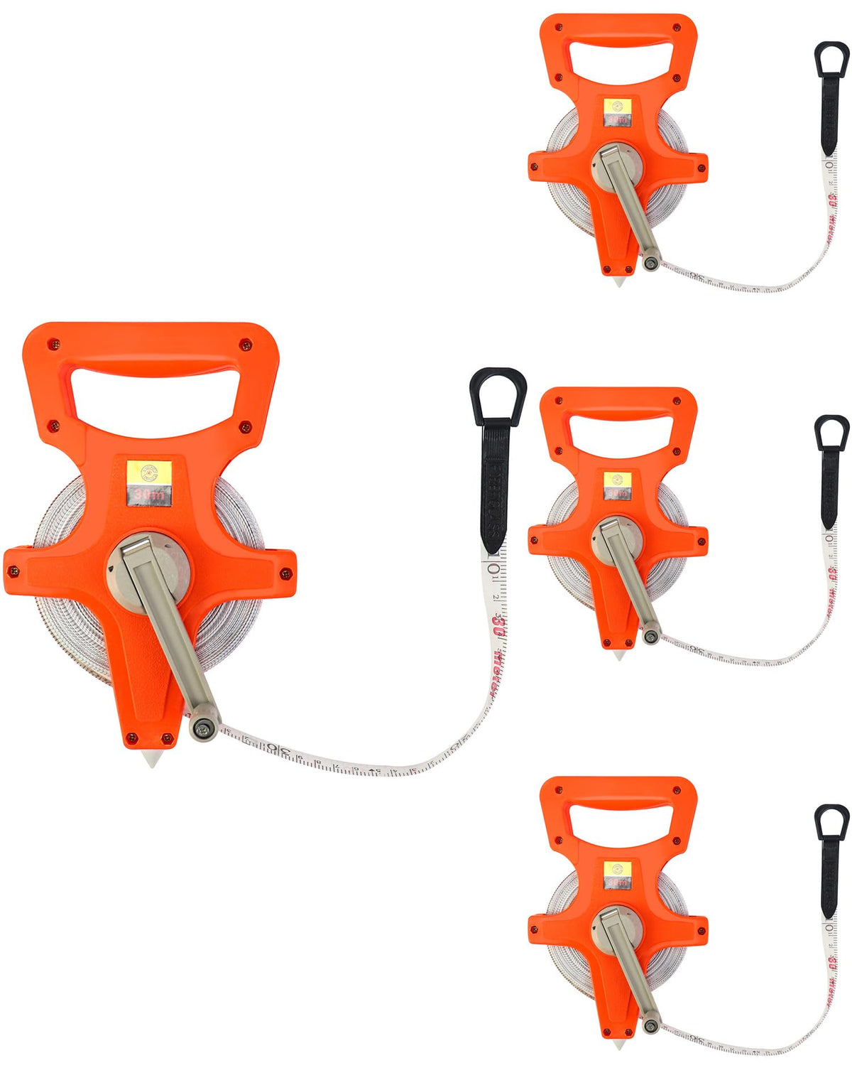 QWORK four pack tape measures for professionals and DIY projects