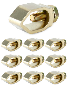 QWORK direct burial ground rod clamp for 5/8 inch rods, durable copper alloy.