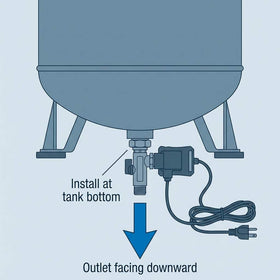 Built-in test button on the QWORK drain valve for quick operation check
