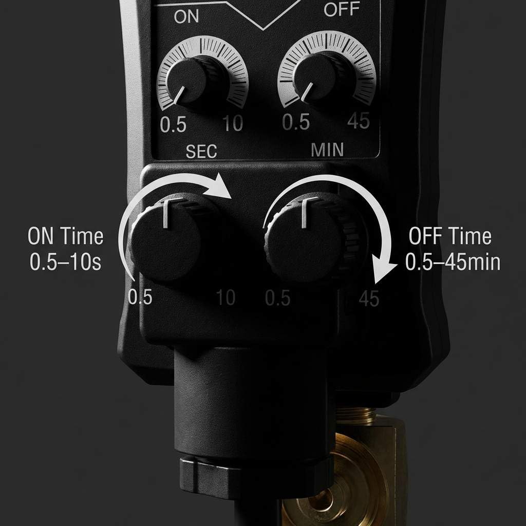 Compact QWORK valve mounted on an air tank showing durable industrial design