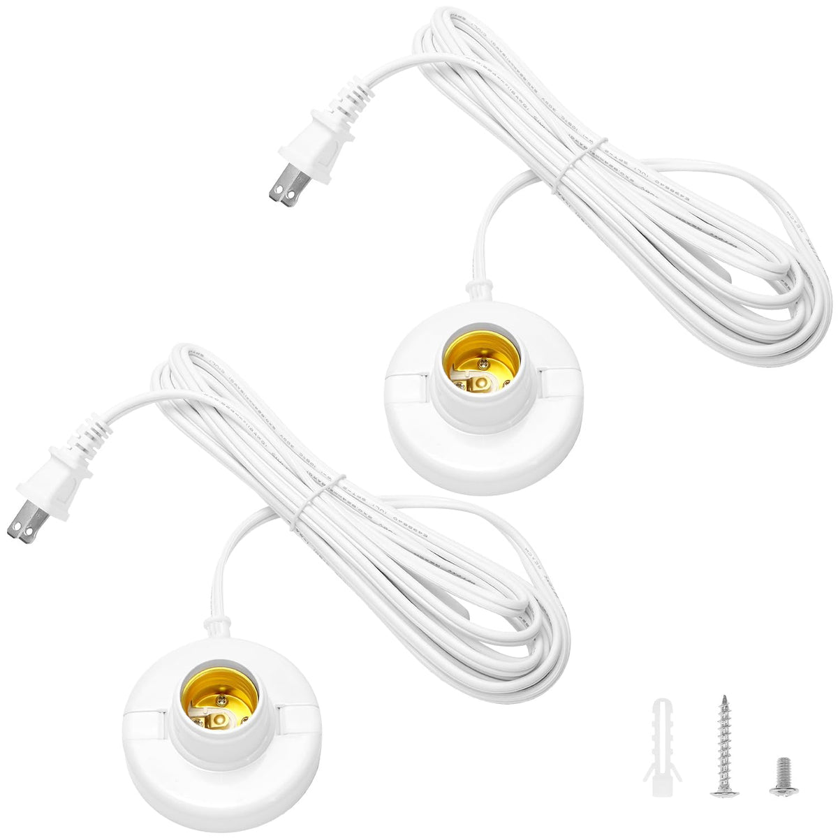 QWORK plug-in lamp holder with on/off switch for simple control.