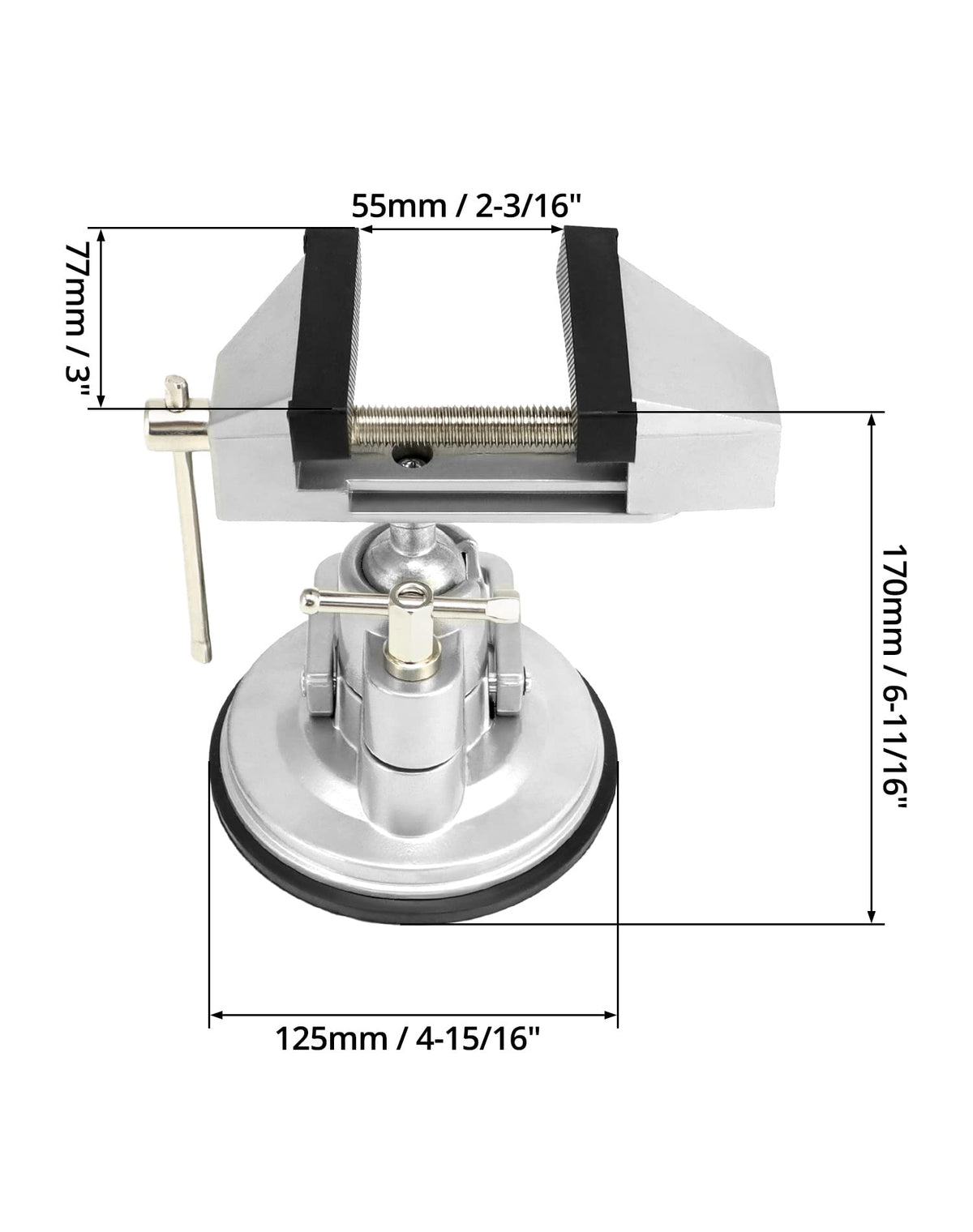 QWORK clear dimensions show jaw width, opening, and diameter for planning tasks.
