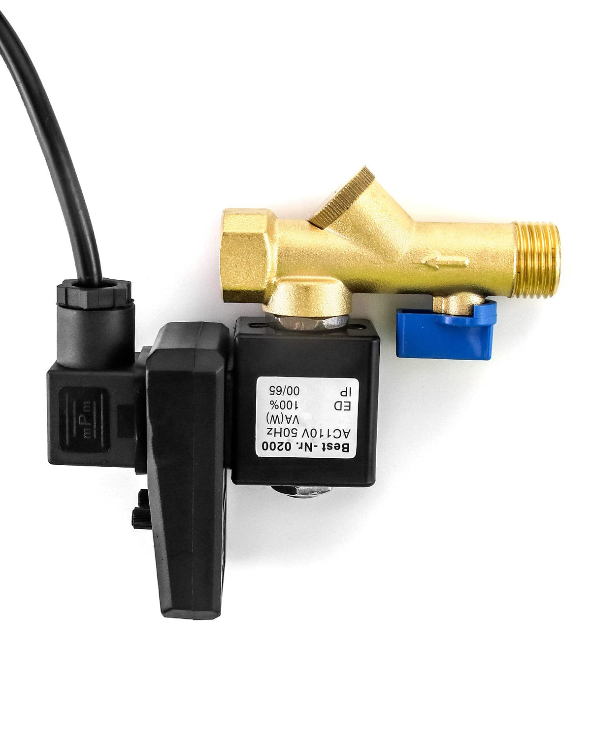 Built-in safety test button highlighted for quick system checks on the QWORK valve.