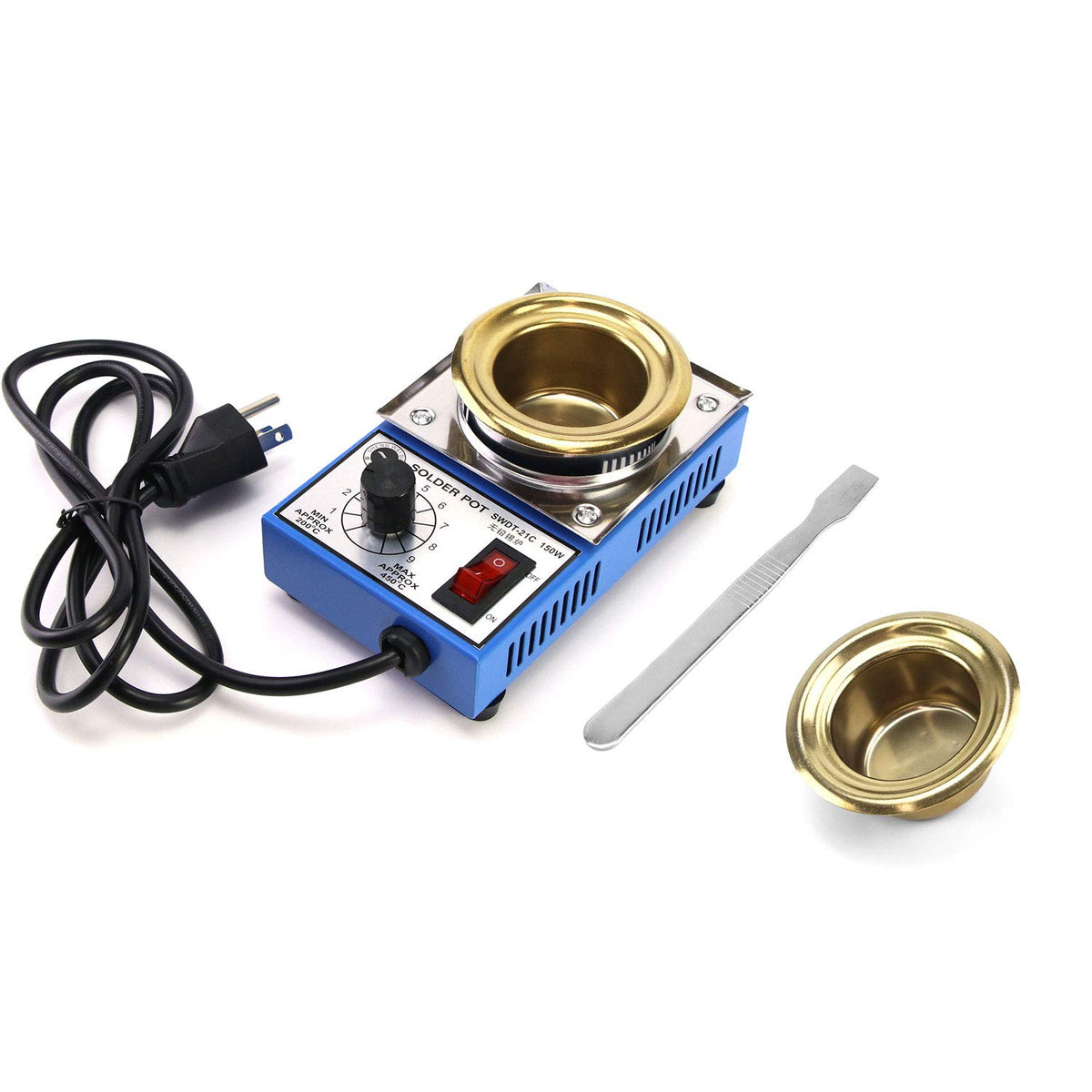 QWORK solder pot 150W 110V with titanium plate for fast melting