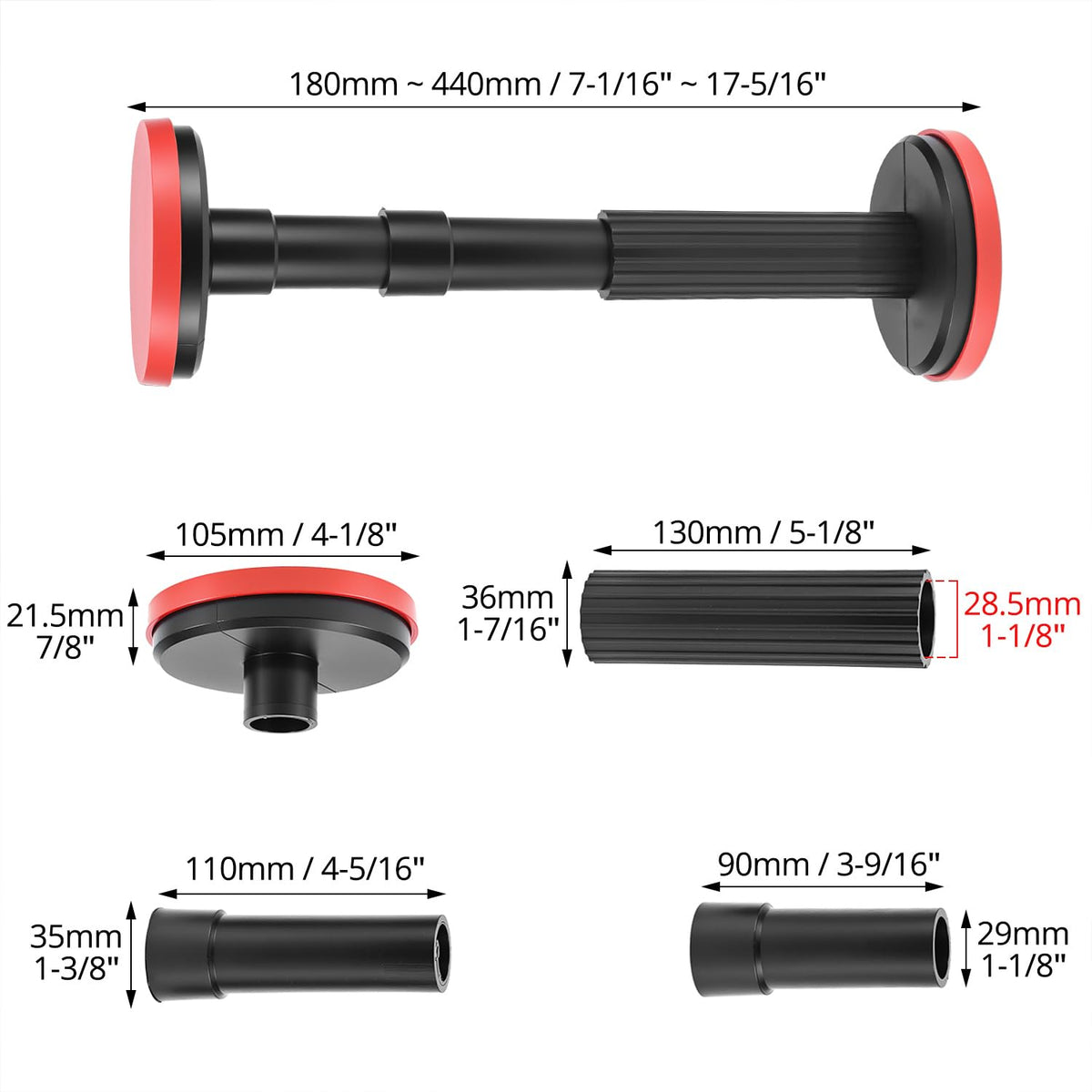 QWORK stable load pole supports up to 110 lbs for cabinets