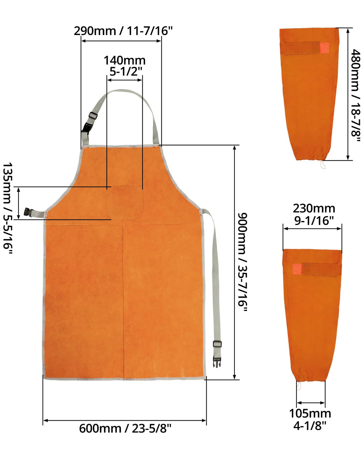 QWORK durable cowhide apron delivers wear resistance for DIY and metalwork.