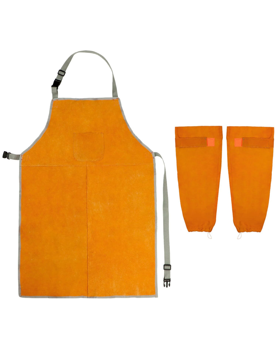 QWORK welding apron with front pockets for quick tool access during tasks.