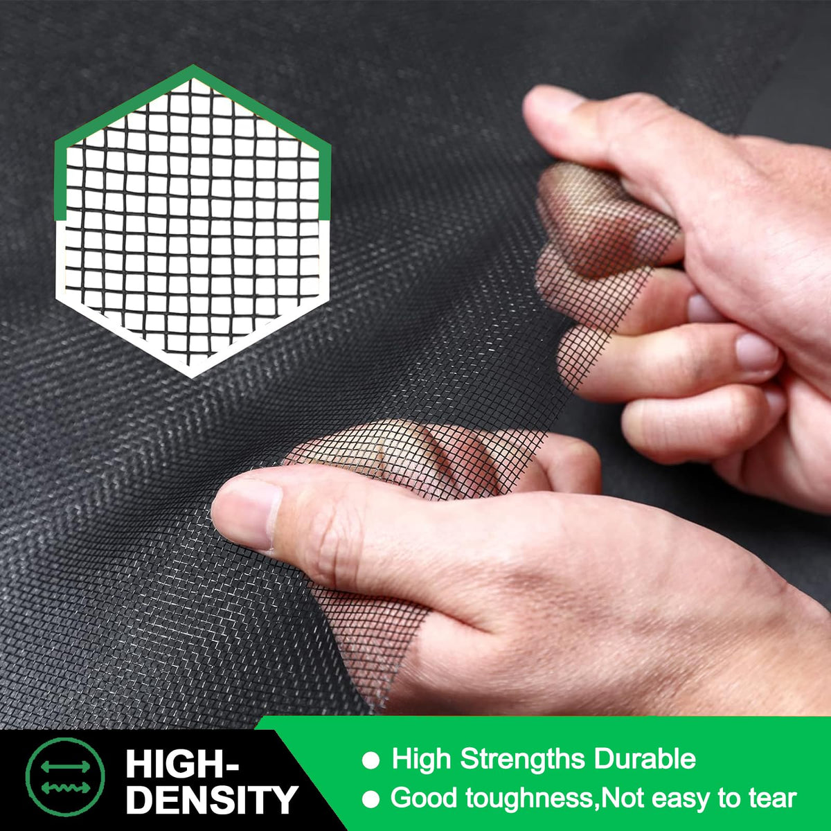 Cat and dog resistant screen protects windows from claws.