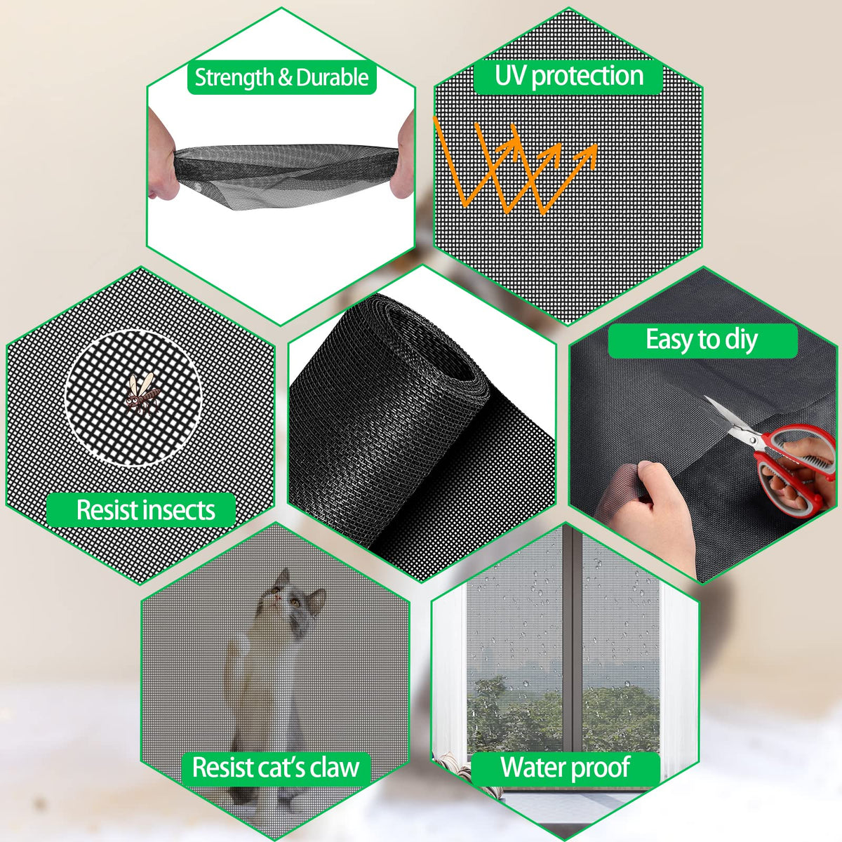 QWR durable high-hardness mesh maintains visibility and airflow