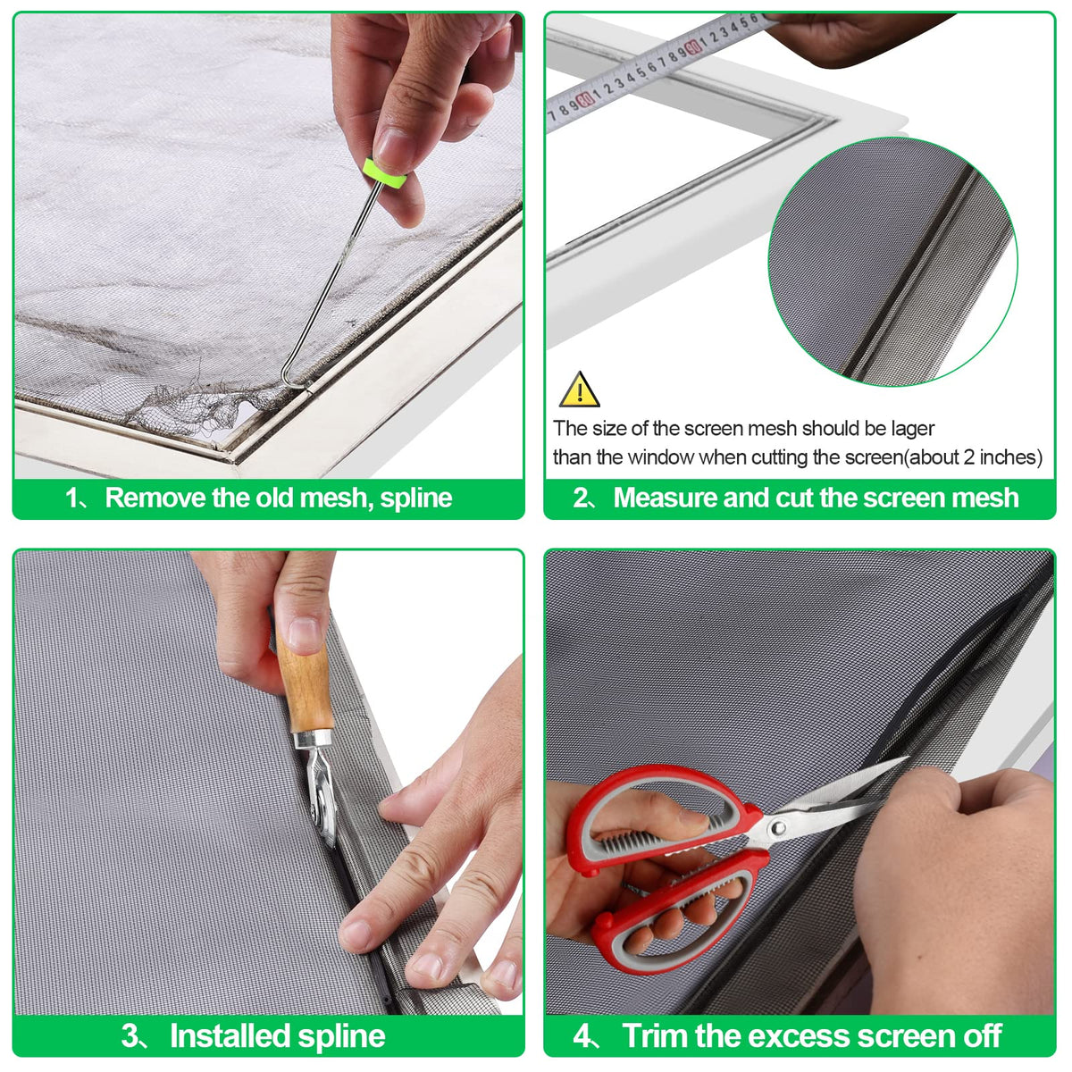 QWR patio screen assembly kit suitable for porch and balcony screens