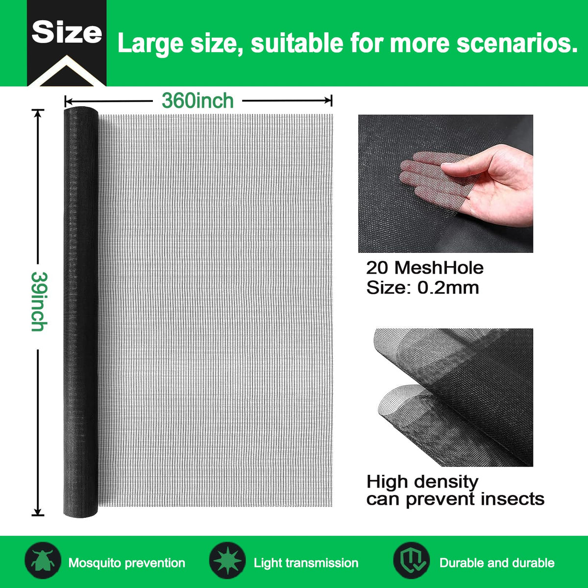 Vinyl-coated wire-like mesh offers enhanced durability against scratches.