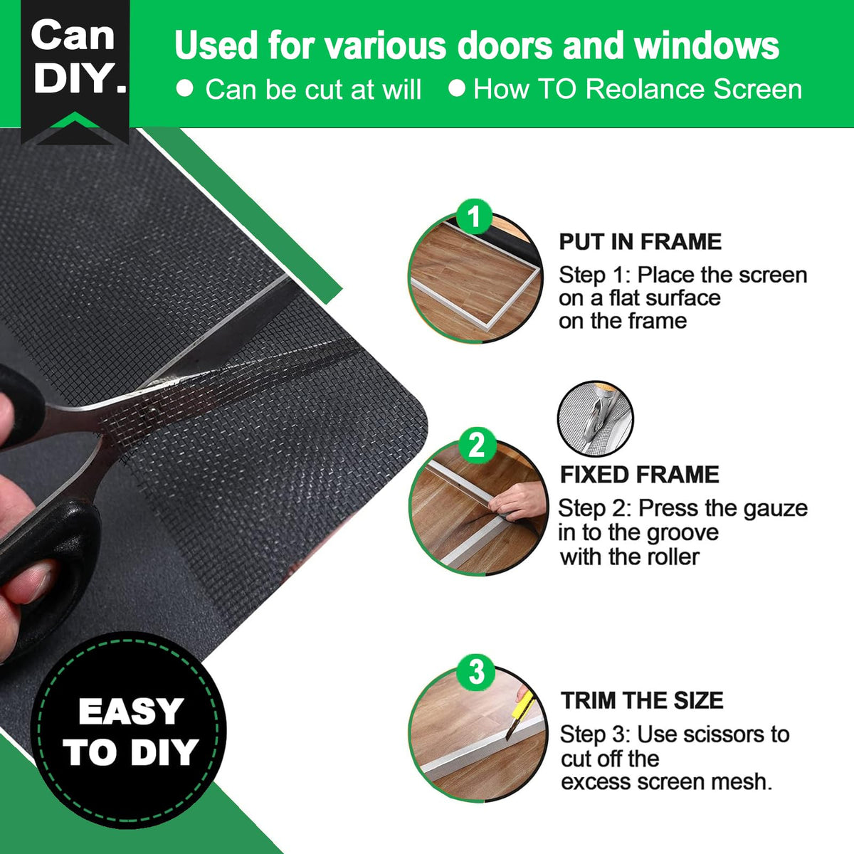 Wide compatibility for doors, windows, porches, and patios.
