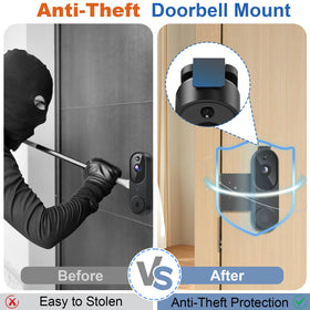Qwwia anti-theft doorbell mount adjustable clip securing a precise fit for varied doors