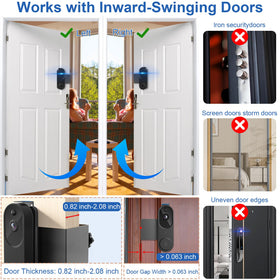 Qwwia anti-theft doorbell mount inward-door design suitable for inward-swinging doors
