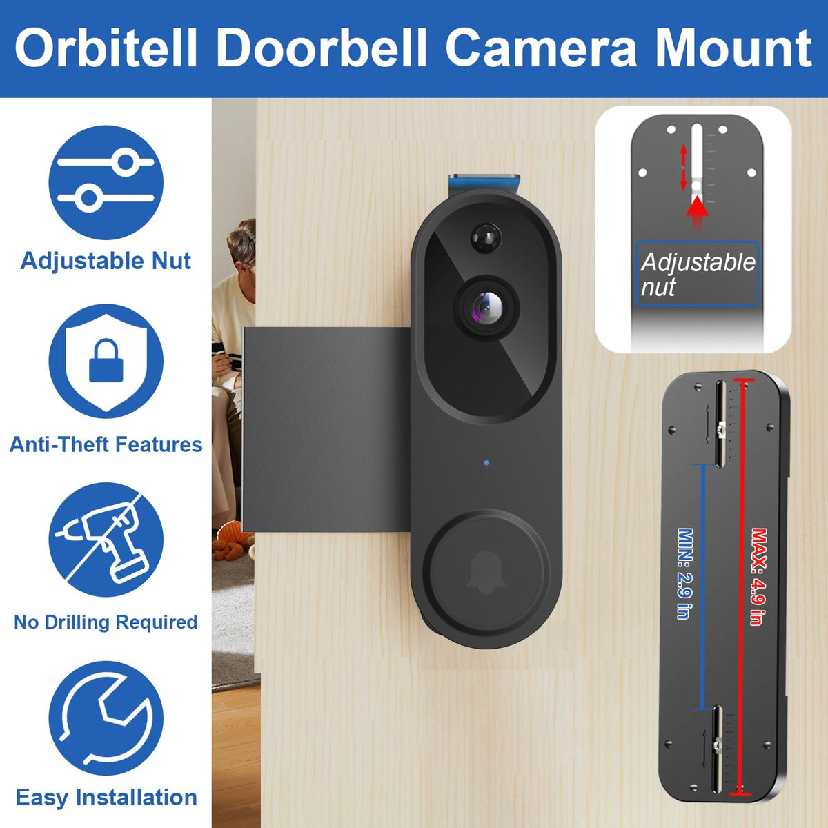 Qwwia anti-theft doorbell mount safety screws deter tampering and add security