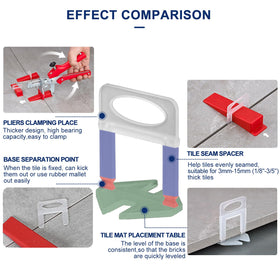 QXTXYZ wall and floor tile leveling system aids flat, even grout lines