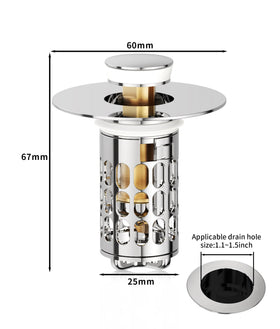 QYHNYJF stainless-steel filter captures debris to prevent clogs.