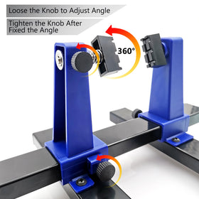 QYQRQF PCB holder assembly demonstrating versatile mounting for different boards.