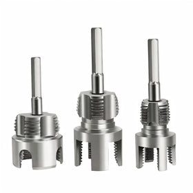 QYXLZUR PVC threader set attached to a drill for 1/2 inch pipes, faster threading