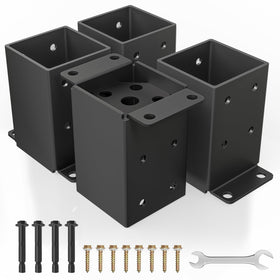 QZER 4x4 post base assembly for secure deck framing and clean lines
