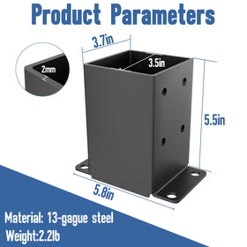 QZER post base inner dimensions 3.5x3.5 inches provide precise fit and sturdy installation