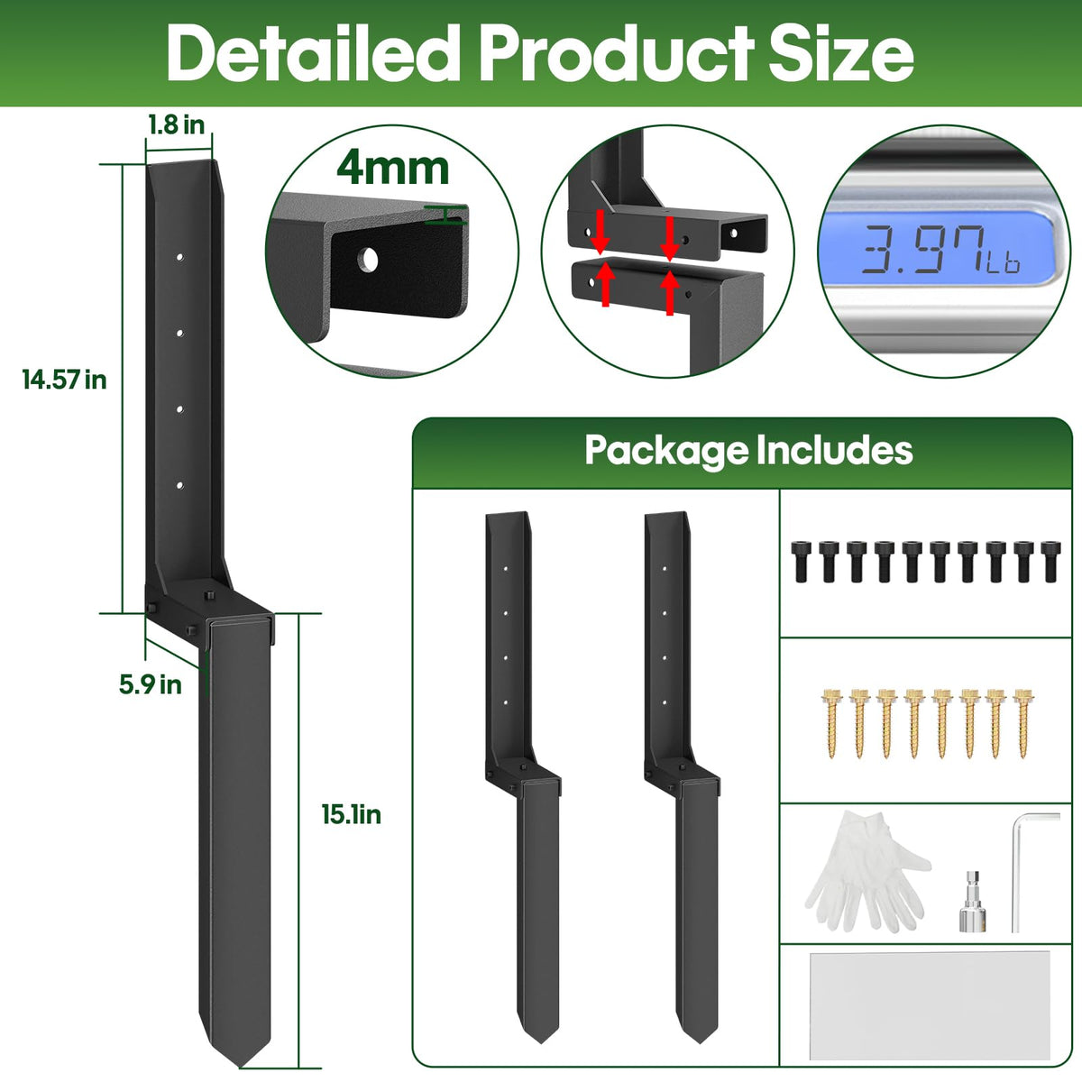 QZER 8mm double-layer thickened anchor reinforces damaged posts.