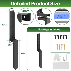 QZER fence post repair kit H-frame design boosts lateral stability for leaning posts.