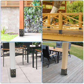 QZER heavy-duty steel post base ready for pergolas, gazebos, and fences
